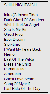 Setlist Nightwish