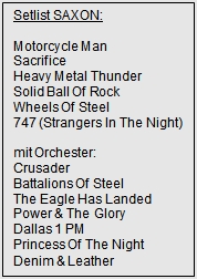 Setlist Saxon