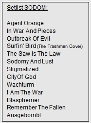 Setlist Sodom