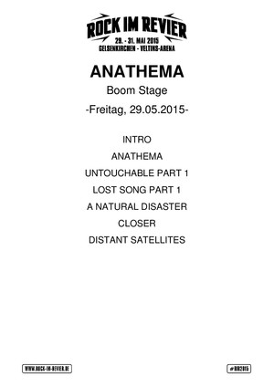 Setlist Anathema © www.Rock-im-Revier.de